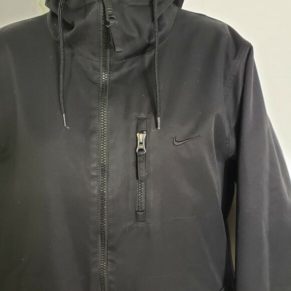 Nike Women Engineered for world class athletes Jacket Medium Black Hooded Pocket - Picture 9 of 12
